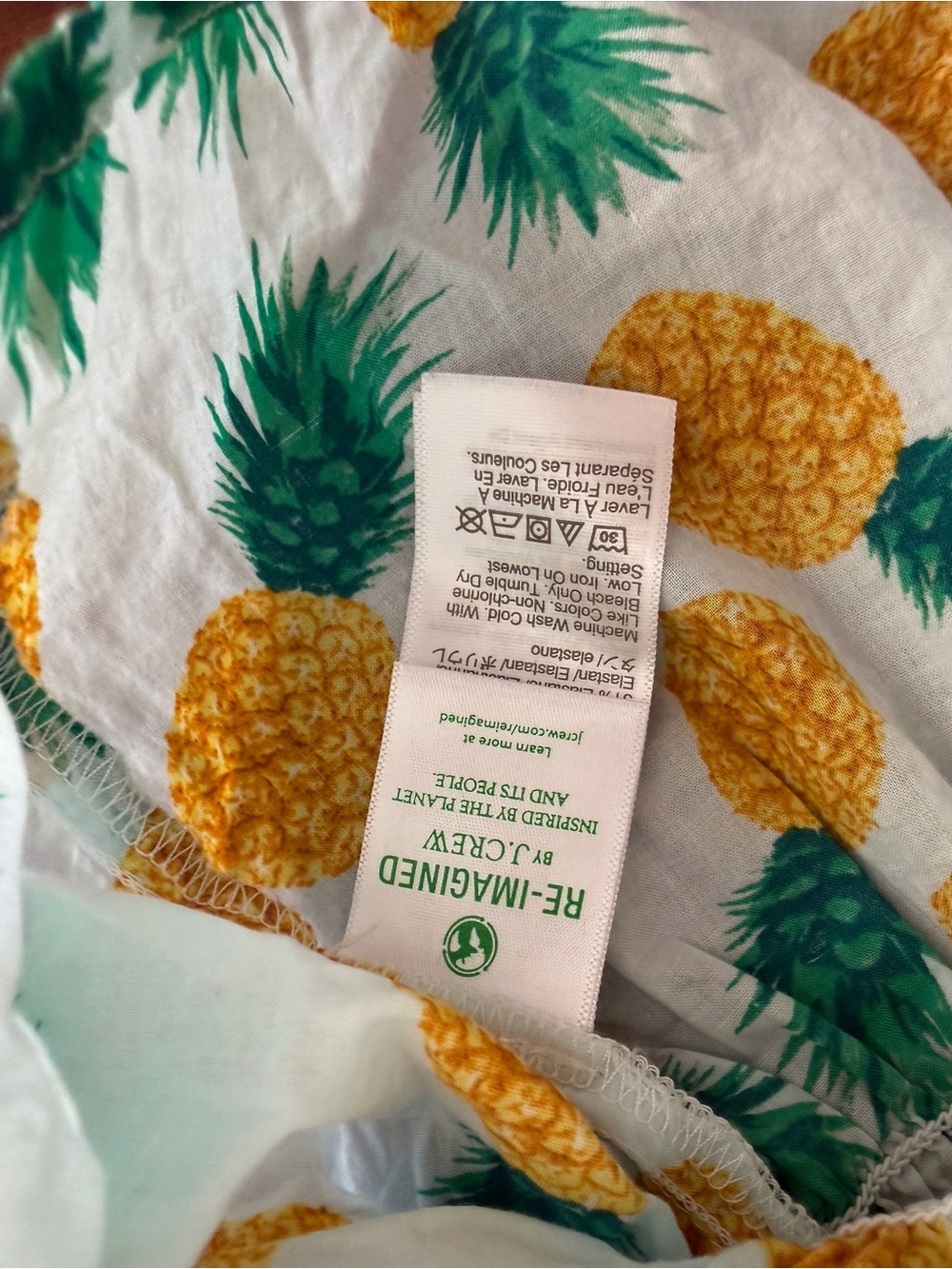 J.Crew Smocked Pineapple Print Peplum Tie-Shoulder Tank Top 3X - Picture 6 of 8